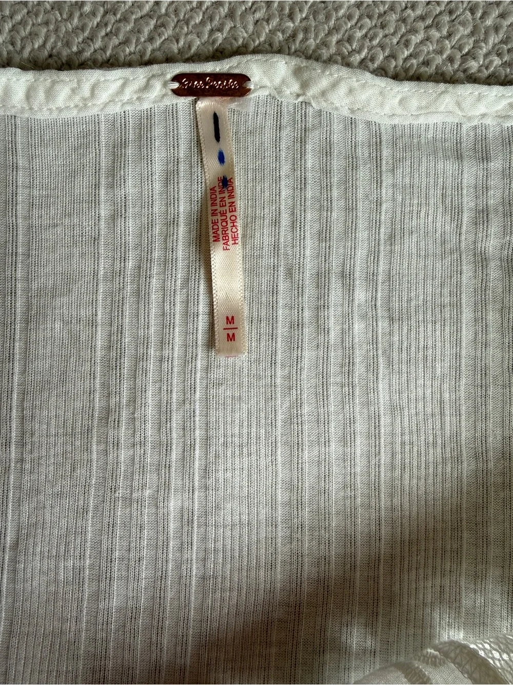 Free People Pretty Please Tunic Top /  Henley / lyrical lace tunic top NWOT